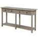 Dahlia 59" Rustic Brushed Console Table in Grey Wash - 59"L x 15.2"W x 33"H