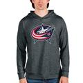 Men's Antigua Heathered Charcoal Columbus Blue Jackets Absolute Pullover Hoodie