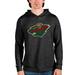 Men's Antigua Heathered Black Minnesota Wild Absolute Pullover Hoodie