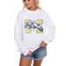 Women's Gameday Couture White Michigan Wolverines Run It Back Perfect Crewneck Pullover Sweatshirt