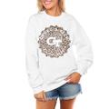 Women's Gameday Couture White Georgia Tech Yellow Jackets Wild Side Perfect Crewneck Pullover Sweatshirt