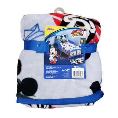 Disney Bedding | Disney Junior Mickey & The Roadster Racers Extra Large Plush Toddler Blanket | Color: Blue/Gray | Size: Os