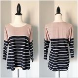 Anthropologie Tops | Anthropologie Postmark Spit Print Striped Top | Color: Gray | Size: M