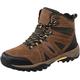 LUSWIN Men's Hiking Boots Waterproof High Rise Walking Boots Non Slip Trekking Trail Shoes Brown 10.5
