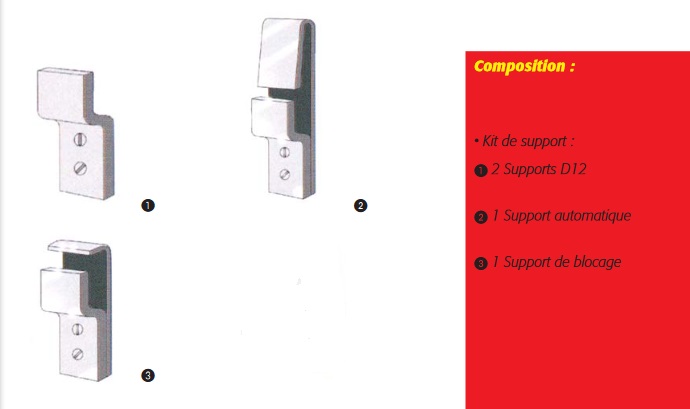 Jeu de supports pour barre de sécurité HERCULE 4461