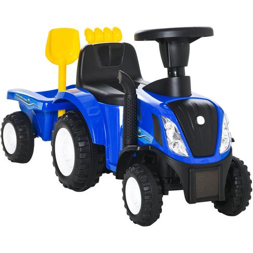 Kinderfahrzeug NEW HOLLAND Laufhilfe mit Hupe 91 cm x 29 cm x 44 cm - blau - Homcom