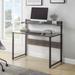 Morden Simple Style Home Office Ergonomic Computer Desk with Storage Shelves, Vintage Wood Grain and Black Frame