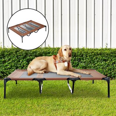 Pawhut Elevated Cooling Mesh Dog Bed Cot - 48" x 36.25" x 9"