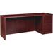 Lorell Prominence 2.0 Mahogany Laminate Right-Pedes Credenza 2 Drawer