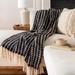 Artistic Weavers Nataley Hand-Woven Black & Off-White Plaid Throw