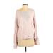 Express Long Sleeve Top Pink Color Block Ruffles Tops - Women's Size Small