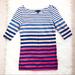 American Eagle Outfitters Tops | American Eagle Blue, Pink & White Horizontal Striped Tee. Boatneck | Color: Blue/Pink | Size: Xs