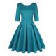 MINTLIMIT Women's Audrey Hepburn Vintage Style Rockabilly Cocktail Swing Dress,Blue,L
