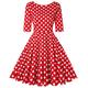 MINTLIMIT Women's Audrey Hepburn Vintage Style Rockabilly Cocktail Swing Dress Polka Dots,Red,XXL
