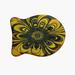 e by design Big Yellow Flower Fish Shape Pet Feeding Placemat in Black/Green/Yellow | 0.5 H x 19 W x 14 D in | Wayfair PMFAB1547X1YE7