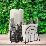 Gourmet Basics by Mikasa Gourmet Basics Art Deco Picnic Buffet Caddy w/ Paper Towel Holder Metal in Black | 13 H x 13.63 W x 14 D in | Wayfair