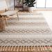 Brown/White 96 x 0.55 in Indoor Area Rug - Foundry Select Geometric Handmade Handwoven Wool Ivory/Brown Area Rug Wool | 96 W x 0.55 D in | Wayfair