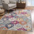 Blue/Gray 48 H in Area Rug - Bungalow Rose Rust Distressed Floral Runner Rug Polypropylene | Wayfair 5E1EBC1CE6CF46D5A04A2B9A7919DFA4