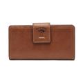 Women's Fossil Brown Nevada Wolf Pack Leather Logan RFID Tab Clutch