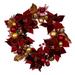 Vickerman 677162 - 22" Red Poinsettia Deco Wreath (L212722) Christmas Wreath Ornament