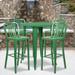 30'' Round Metal Indoor-Outdoor Bar Table Set with 4 Vertical Slat Back Stools - 30"W x 30"D x 41"H