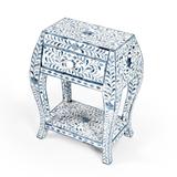 Butler Trubadur Blue and White Bone Inlay Side Table