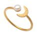 By the Moon in Gold,'Gold-Plated Mabe Pearl Cocktail Ring'