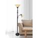 Lalia Home Bronze and Amber 2-Light Torchiere Floor Lamp