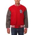 Men's JH Design Red/Gray St. Louis Cardinals Big & Tall All-Wool Jacket with Embroidered Logos