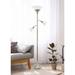 Lalia Home Brushed Nickel Metal 3-Light Torchiere Floor Lamp