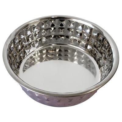 Stainless Steel Diamond Textured Dog Bowl - Lavender by JoJo Modern Pets in Lavender (Size 32 OZ)