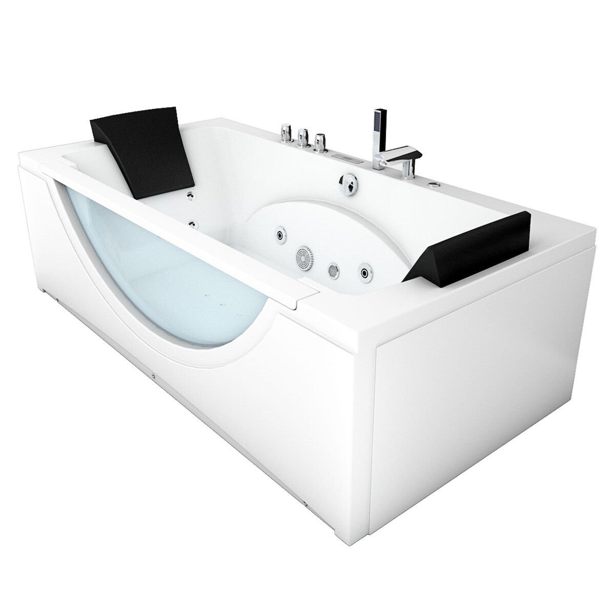 AcquaVapore Whirlpool Pool Badewanne Eckwanne Wanne W81H-A 90x180cm passive Schlauch-Reinigung Image