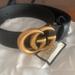 Gucci Accessories | Leather Belt With Double G Buckle - Gucci | Color: Black | Size: 85