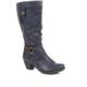 Pavers Ladies Low Heeled Slouch Boots - Navy Size 8 (41)