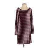 Lou & Grey Casual Dress - Shift: Burgundy Color Block Dresses - Women's Size Small