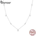 Bamoer-Collier pendentif en argent regardé 925 pour femme plaqué CZ simple en forme de cœur