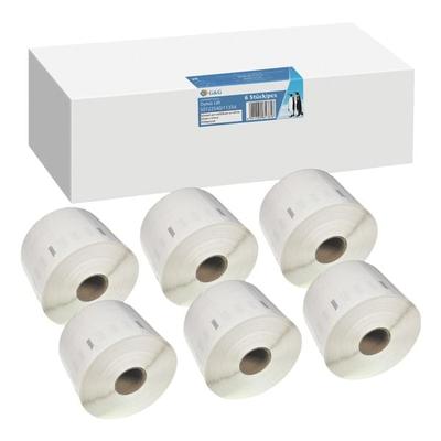 6x 1000 Etiketten »ersetzt Dymo 11354 / S0722540« 32 x 57 mm weiß, G&G