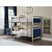 Varian Twin Twin Bunk Bed, Blue Velvet and Silver Finish