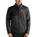 Men's Antigua Heathered Black New Jersey Devils Fortune Full-Zip Jacket