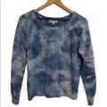 American Eagle Outfitters Sweaters | American Eagle Knit Tye Dye Blue Eyelet Long Sleeve Cotton Sweater | Color: Blue/White | Size: M