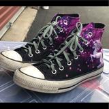 Converse Shoes | Converse All Star Hi-Top Black Satin Purple Sneaker U.S. Men's 5, Lady 7 | Color: Black/Purple | Size: 7