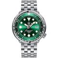 Steeldive SD1975 Black Dial Ceramic Bezel Watches 30ATM 300m Waterproof Stainless Steel NH35 Tuna Mens Dive Wristwatch, green, M, Mechanical