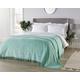 Diana Cowpe DOUBLE BED THROW GREEN | Geneva Design Candlewick Bedspread Single | 100% Cotton Candlewick Traditional Bedspread | Wave Pattern/Fringed Edge Bed Throw 244x260cm