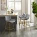 Hashtag Home Abingdon Swivel 28.95" Bar Stool Upholstered/Velvet/Metal in Gray | 38.79 H x 19.3 W x 19.09 D in | Wayfair