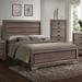 Winston Porter Wooden Eastern King Bed In Weathered Gray Grain Wood in Brown | 53 H x 79 W x 85 D in | Wayfair 62997E4ACCE14FC685E1746E28A694F8