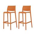 Latitude Run® Sensilla Stackable Bar Stool, Set Of 2 Plastic/Acrylic in Orange | 40.6 H x 19.7 W x 20.5 D in | Wayfair