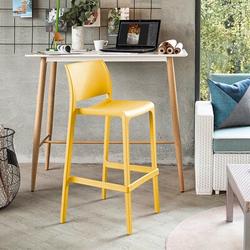 Latitude Run® Sensilla Stackable Bar Stool, Set Of 2 Plastic/Acrylic in Yellow | 40.6 H x 19.7 W x 20.5 D in | Wayfair