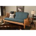 The Twillery Co.® Stratford Full 81" Wide Loose Back Futon & Mattress Polyester in Blue/Brown | 37 H x 80 W x 31 D in | Wayfair