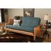 The Twillery Co.® Stratford Full 81" Wide Loose Back Futon & Mattress Polyester in Blue/Brown | 37 H x 80 W x 31 D in | Wayfair