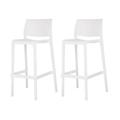 Latitude Run® Sensilla Stackable Bar Stool, Set Of 2 Plastic/Acrylic in White | 40.6 H x 19.7 W x 20.5 D in | Wayfair